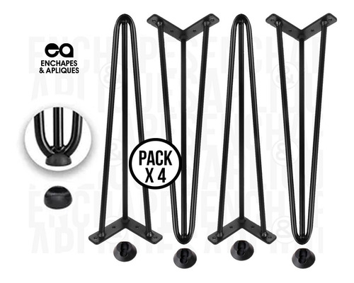 Imagen 5 de 5 de Pata Mesa Base Mueble Diagonal 71cm Metálica X 4unds