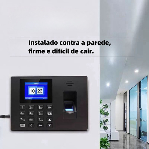 Relógio De Ponto Biométrico Digital Impressão Eletrônico Cor Preto 110v/220v