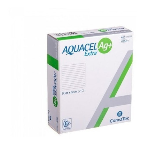 10 Apósitos Aquacel Extra Ag Alginato Plata 5x5cm Convatec