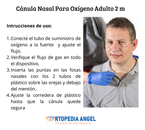 3 Cánula Punta Nasal Para Oxígeno Adulto 2 Metros Mayoreo