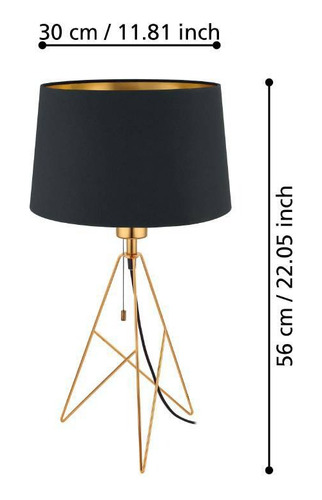 Lámpara De Sobremesa Camporale Acero negro H560 DM300 1X60W E27 Cod.39179