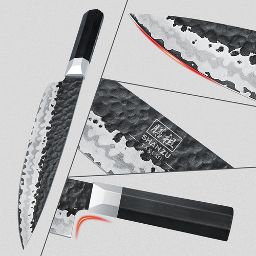 Shan Zu Cuchillo De Chef Japones De 8 Pulgadas, 7 Capas 9cr1