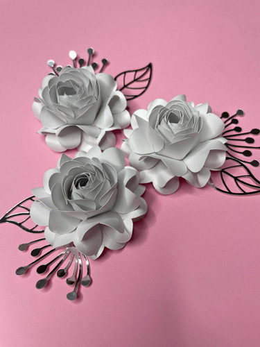 Flores O Rosas 3d + Follaje (pequeñas 6cm)