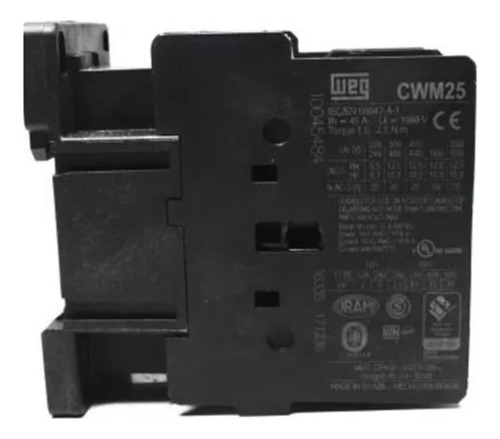 Contactora Tripolar Cwm25 Weg Ar 25a 220v Midea 42740651