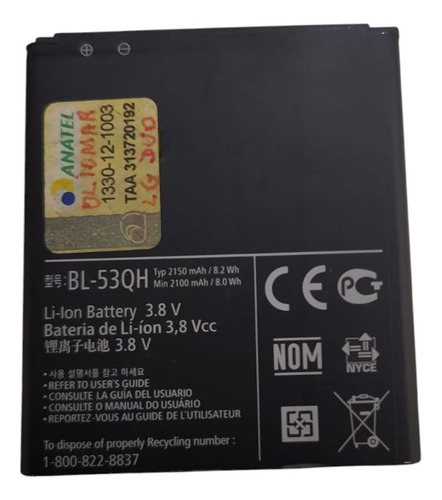 Flex Carga Bat-eria Bl-53qh Compativel Com Lg L9 P760, P765