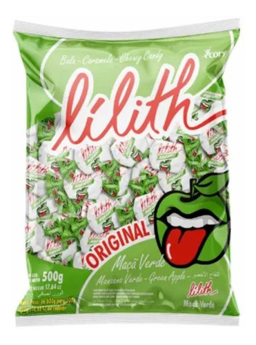 Bala Mastigável Lilith Sabor Maçã Verde 500g Cory