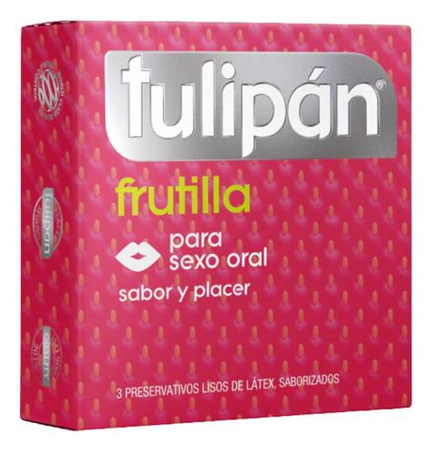 Preservativo Tulipan Saborizado Frutilla 1 Caja X3 Unidades