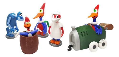 A Turma Do Pica-pau + Rachador Com Carro - Kit Com 5 Bonecos