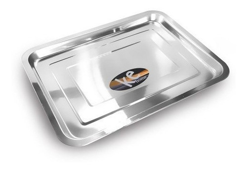 Bandeja Aço Inox Retangular Rasa 32 X 22 - Ke Home