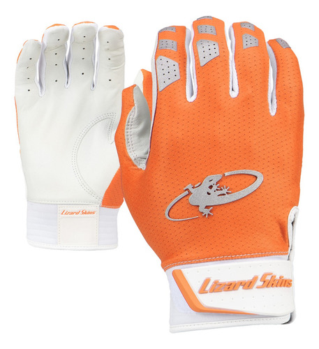 Guanteletas Beisbol Lizard Skinz Komodo V2 Naranja Adulto Talla Chica