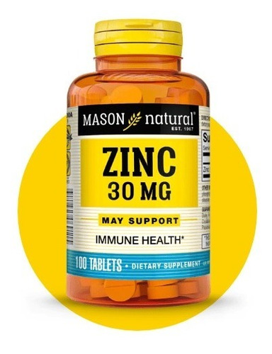 Zinc 30 Mgrs 100 Tabletas Antioxidante Mason Importado Usa