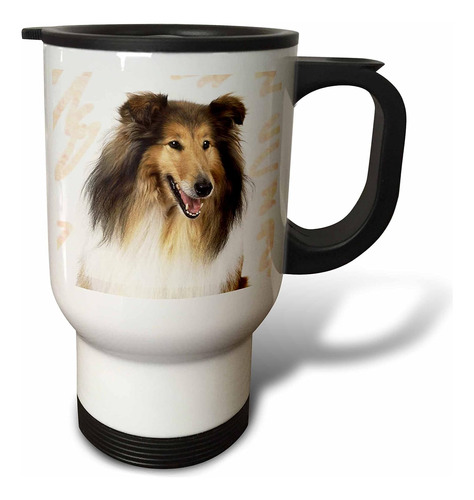 Taza De Viaje De Acero Inoxidable 3drose Rough Collie Por...