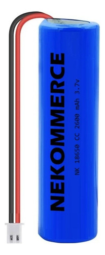 Pila Recargable 18650 3.7v 2600mah Con Cable Conector