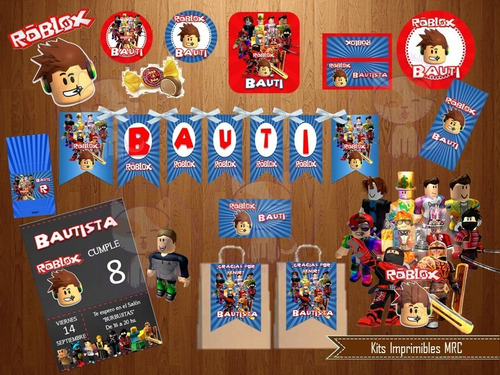 Kit Imprimible Roblox 100% Editable 2x1 Cumpleaños Fiestas