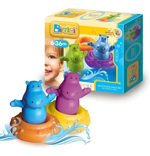 Juguete Para El Agua Bebe Hipopotamos Silbadores Bimbi