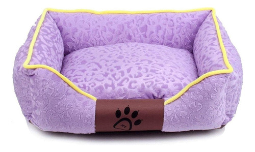 Cama Mascota Ultrasuave Gato Perro 56x46 Cm Colchón Morado