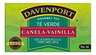 Té Verde Gourmet Davenport Canela Vainilla 20 Sobres 2 G C/u