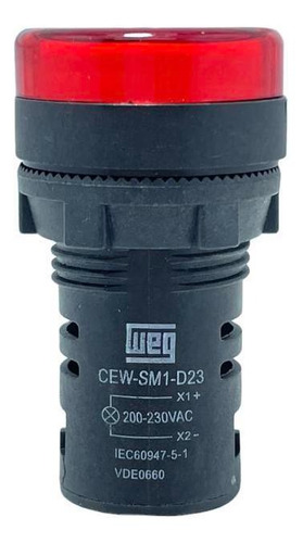 Sinaleiro De Led Vermelho Weg 22mm 220vca Ip54 Cew-sm1-d23