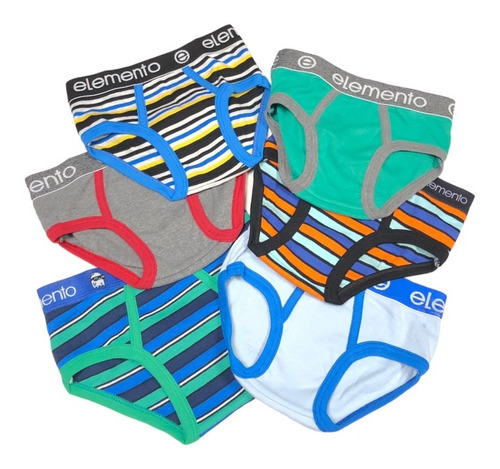 Slip Elemento Niños Pack X6 Calzoncillos Surtidos