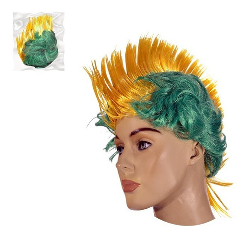 Peruca Cabelo Moicano Neymar Brasil - Compre E Ganhe Brindes