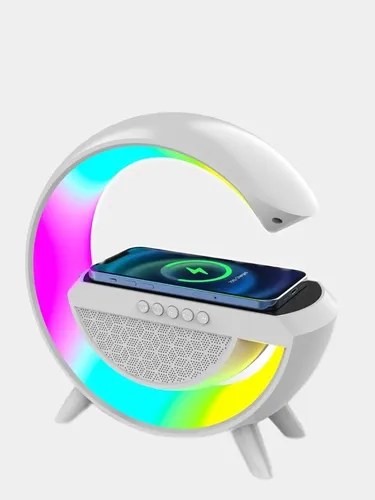 Parlante Con Luz Led Y Cargador Inalambrico Para Tu Celular Color