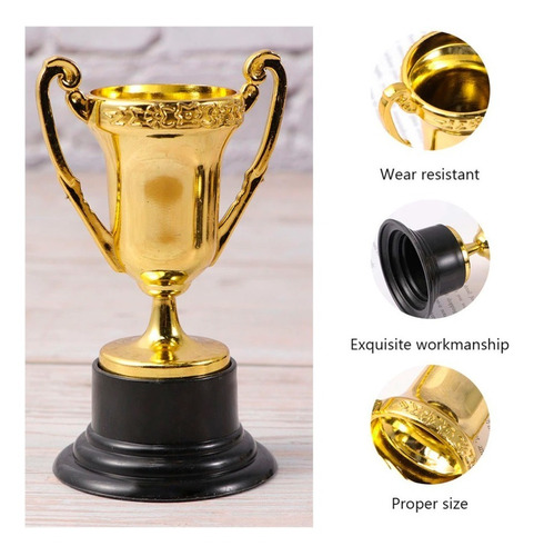 Imagen 6 de 10 de Trofeo Dorado De Campeones Plástico Para Niños 2unid Jg8z