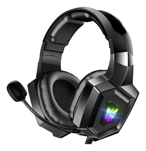 Fones de ouvido Onikuma K8 Gamer Rgb Led Light Surround Sound Color Preto