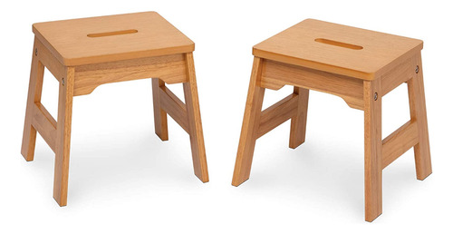 Melissa Doug Taburetes De Madera - Juego De 2 (naturales)