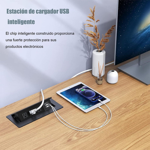 Enchufe Escritorio Oculto, Regleta Emergente Multifuncional
