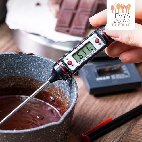 Imagen 6 de 9 de Termometro Digital Pincha Carnes Chocolate Cocina Con Pilas
