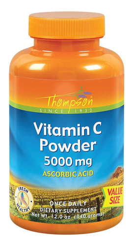 Thompson Polvo De Vitamina C | 5000 Mg | Cido Ascrbico 100%
