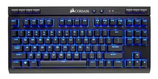 Teclado gamer bluetooth Corsair K63 Wireless QWERTY inglés US color negro con luz azul