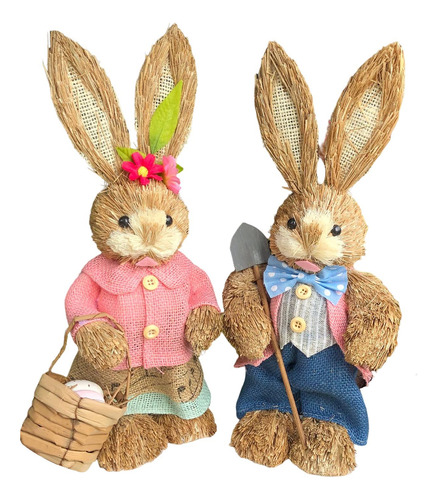2 Uds De Pascua De Paja Hecho A Mano 35cm Adornos Estilo G
