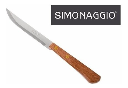 Cubierto Cuchillo Mango Madera Simonaggio Hoja Acero Bazar