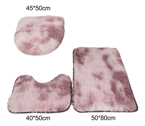 Juego De 3 Alfombrillas De Baño Con Tapa De Inodoro