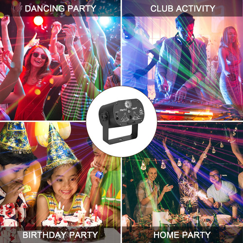 Luces De Fiesta Qajok Dj Laser Rgb Led Disco Con Mando A Dis