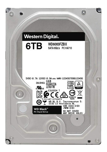 Disco duro interno Western Digital WD Black WD6003FZBX 6TB negro