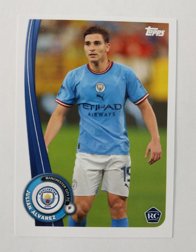  Julián Álvarez Topps 2022 Carta Rookie Manchester Importada