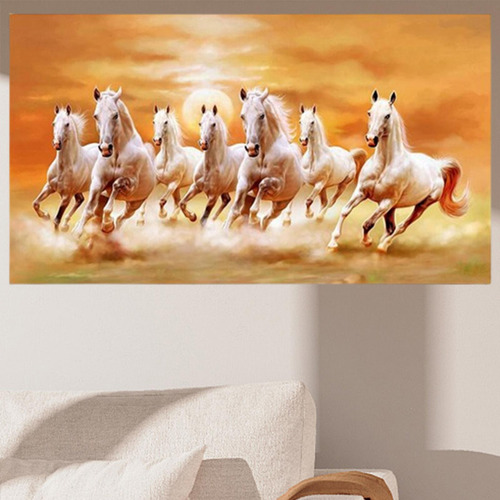 Cuadro En Lienzo Con Siete Caballos, Impresión Artística S.
