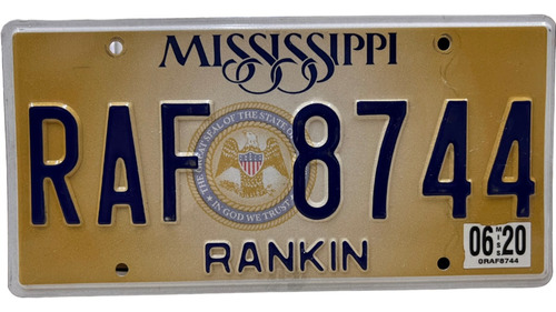 Mississippi Placa Metálica Carro Eua Usa Original Decorativa