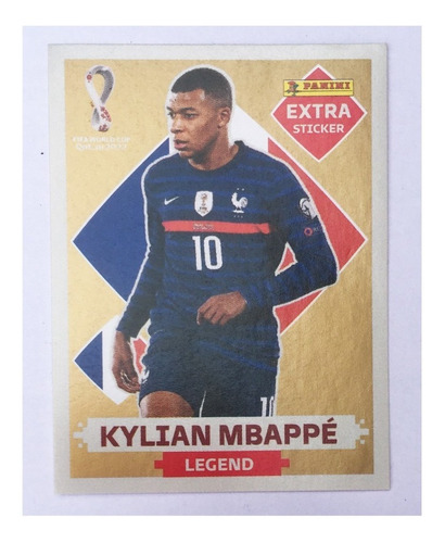 Figurita Qatar 2022 Kylian Mbappé Extra Sticker Leyenda Oro