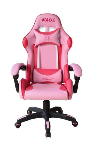 Imagen 1 de 5 de Silla de escritorio Njoytech Kaos gamer ergonómica  rosa con tapizado de cuero sintético