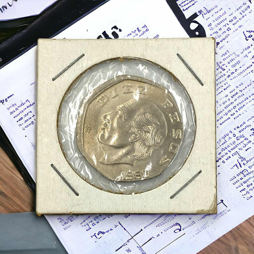 Moneda De 10 Pesos De Mexico Año 1980 Con Error (Usado)