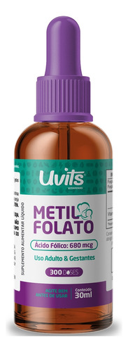 Metilfolato Ácido Fólico Gotas 30ml Liquida - Uvits