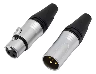 Plug Y Jack Canon Xlr 3 Pines Negro La1312mf-ng Batblack