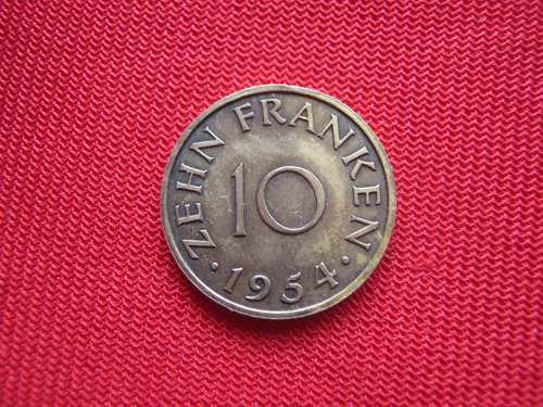 Saarland 10 Francos 1954 