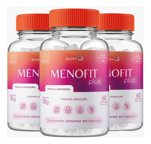 Menofit Plus - Mais Vendido No Brasil P/ Menopausa - 3 Potes