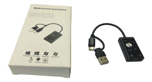 Tarjeta De Sonido Audio Usb Tipo C + Adaptador Usb