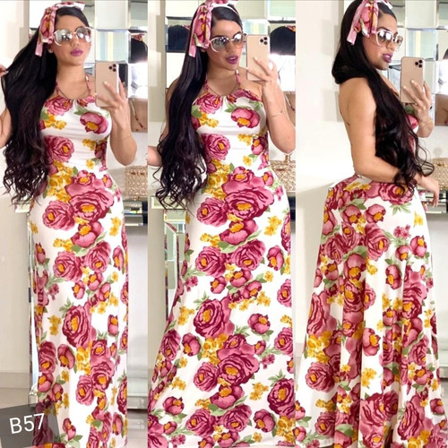 Hermoso Vestidos De Flores  De Temporada Cuello Tipo Halter