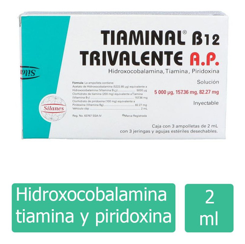 Tiaminal B12 Trivalente Ap Caja Con 3 Ampolletas De 2 Ml